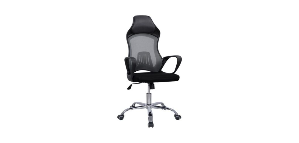 Καρέκλα γραφείου μαύρο χρώμα γκρι πλάτη