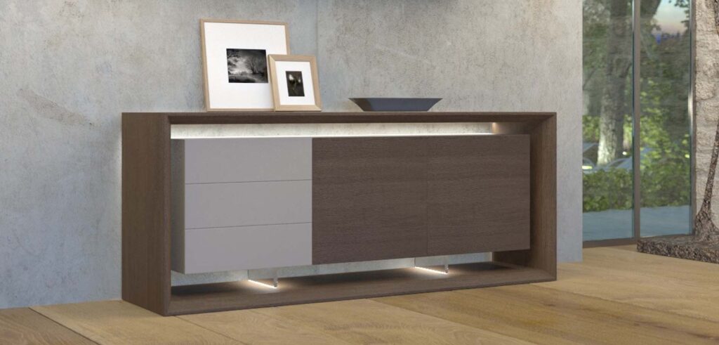 Sideboard with plexi glass