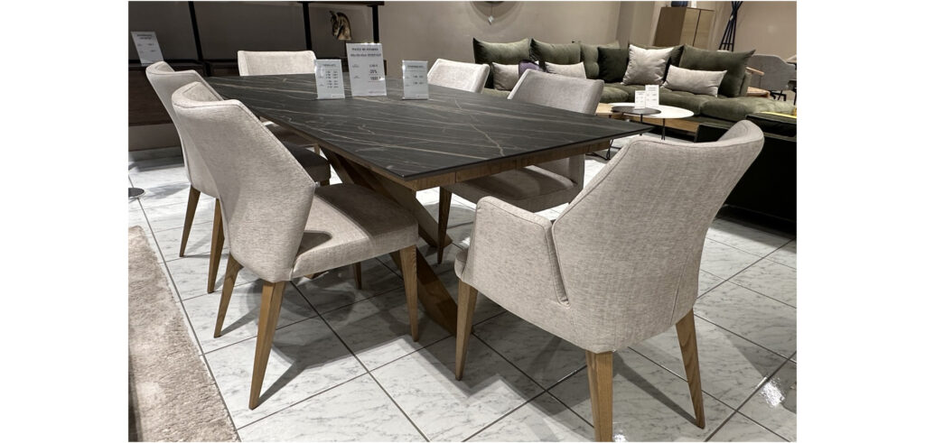 Τραπεζαρία με κεραμικό 200x100+45cm
