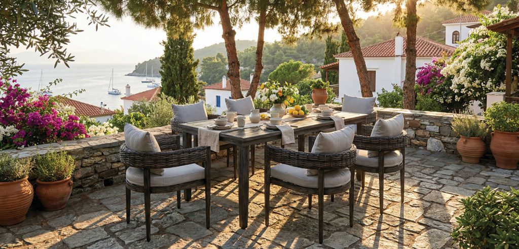 Τραπεζαρία Rattan Σέτ 7 Τεμαχίων ,Με Αλουμίνιο Σκελετό 183 x 101,5 x 76(h)cm Τραπεζαρία Rattan Σέτ 7 Τεμαχίων ,Με Αλουμίνιο Σκελετό 183 x 101,5 x 76(h)cm